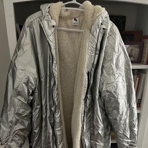 Fear of god x nike parka jacket metallic silver online